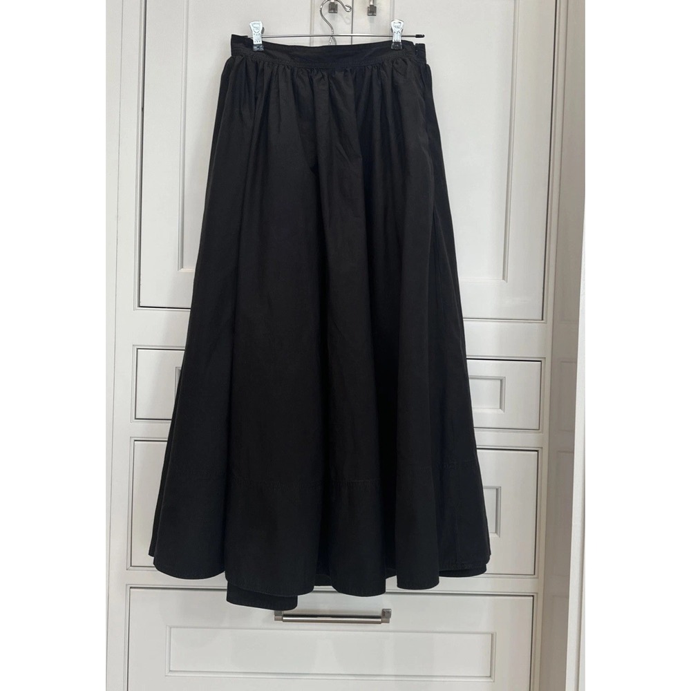 BANANA REPUBLIC Cotton Poplin Wide Hem Maxi Skirt NWT - Size 4 Tall Black